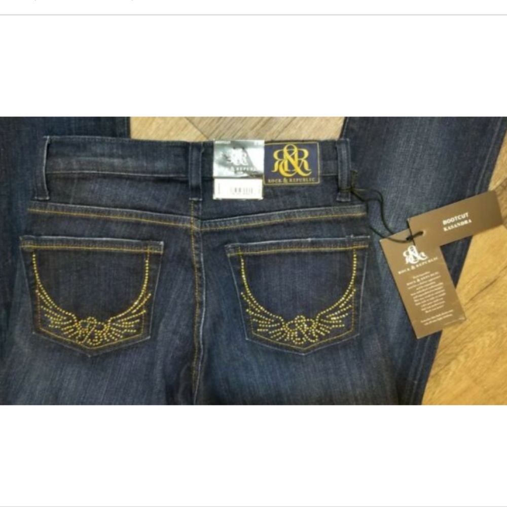 ROCK & REPUBLIC Kasandra Embellished Bootcut Jeans